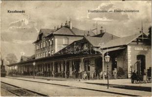 1916 Kecskemét, vasútállomás, gőzmozdony