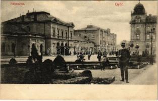 1909 Győr, vasútállomás, pályaudvar