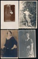 cca 1900-1950 26 db hölgyeket ábrázoló fotólap, 9×14 cm