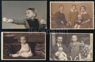 cca 1900-1950 28 db gyerekeket ábrázoló fotólap, 9×14 cm