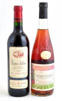 1998 Rosé dAnjou francia rozé bor, 0,75l + 2001 Château Planton-Bellevue Bordeaux, sorszámozott (20958), 0,75l, bontatlan palackok