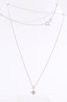 Ezüst(Ag) nyaklánc cirkóniával, jelzett, h: 74 cm, bruttó: 3,03 g