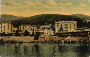 Abbazia, Opatija; seashore, hotel, beach, bath. Mehner & Maas (EK)