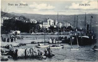 Abbazia, Opatija; Hafen Partie / port, steamships, boats. Originalaufn. u. Verlag v. G. Abukalil & Co. No. 3.