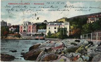 1913 Volosko, Volosca (Abbazia, Opatija); Nordstrand / beach, villa, hotel (EK)