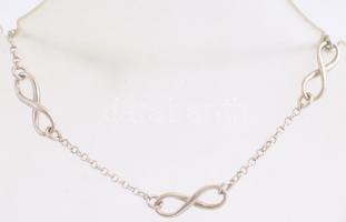 Ezüst(Ag) végtelen szimbólumos karkötő, jelzett, állítható h: 18 cm, nettó: 3,4 g
