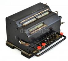 Régi fém számológép, néhány gomb be van ragadva, nem működik, 14,5x30 cm