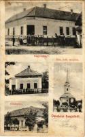 1913 Szajol, nagyvendéglő, községháza, Római katolikus templom és Olvasókör (gyűrődések / creases)