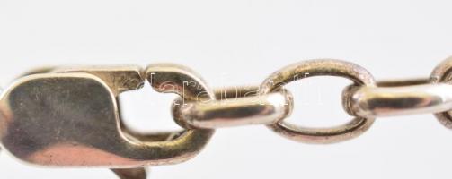 Ezüst(Ag) nyakék, fekete kövekkel, jelzett, h: 44 cm, bruttó: 14,28 g