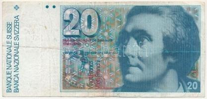 Svájc 1986-1987. (1978-1992) 20Fr "Horace-Bénédict de Saussure" T:III Switzerland 1986-1987. (1978-1992) 20 Francs "Horace-Bénédict de Saussure" C:F Krause 54