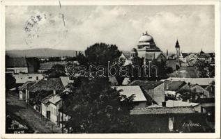 Losonc, Lucenec; látkép, zsinagóga / general view, synagogue + 1938 Losonc visszatért So. Stpl.