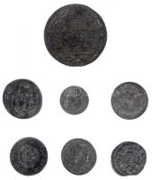 7db-os vegyes Német Államok ezüstérme tétel, közte 1db Cu zseton T:2-,3 7pcs of various silver coins from German States, including 1pc Cu jeton C:VF,F
