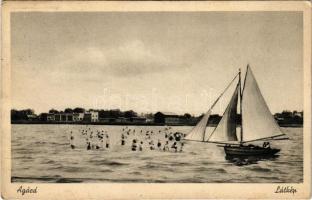 1941 Agárd, látkép, vitorlás