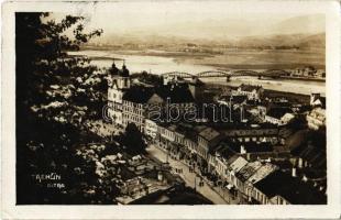1929 Trencsén, Trencín; látkép, híd / general view, bridge. Foto Tatra photo (EK)