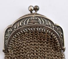 Ezüst(Ag) kis pénztárca, jelzett, 7×4,5 cm, nettó: 24,61 g
