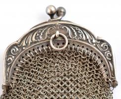 Ezüst(Ag) kis pénztárca, jelzett, 7×4,5 cm, nettó: 24,61 g