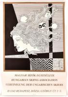 Szász Endre (1926-2003): Női arc (Emese). Szitanyomat, papír, számozott (80/100), jelzett, felcsavar...