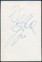 Delhusa Gjon (1953-) zenész aláírása az őt ábrázoló fotólapon