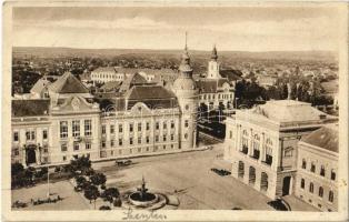 1927 Szentes, Városháza, Megyeház, Állami reálgimnázium, Római katolikus templom. Szabó Imre kiadása. Hegedüs felvétele (ázott sarok / wet corner)