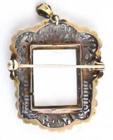 Ezüst(Ag) cizellált díszítésű képkeret/medál, jelzett, 5×4,5 cm, nettó: 8,73 g