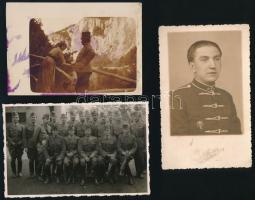 cca 1920-1944 Vegyes katonai fotó tétel, 16 db, 6,5x9 cm és 8,5x13,5 cm közötti méretekben