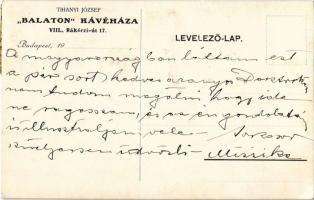 Budapest VIII. Tihanyi József "Balaton" kávéháza, belső. Rákóczi út 17. (EK)