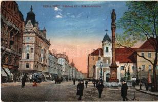 1915 Budapest VIII. Rákóczi út, Rókus kórház, villamos, Ernst Berta üzlete (fl)