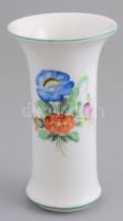 Herendi Tertia váza, kézzel festett, jelzett, hajszálrepedéssel, m: 11,5 cm