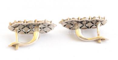 Ezüst(Ag) markazitos fülbevalópár, jelzett, h: 2 cm, bruttó: 5,69 g