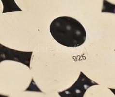 Aranyozott ezüst(Ag) nyakék kövekkel gazdagon kirakva, jelzett, h: 50 cm, bruttó: 71,4 g