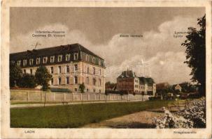 Laon, Kriegslazarette, Ecole normale, Lyceum Lycée, Infanterie Kaserne St. Vincent / military barracks (fl)
