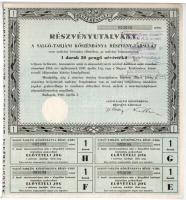 Budapest 1946. A Salgó-Tarjáni Kőszénbánya Részvény-Társulat részvényutalványa egy darab 30P névértékű részvényre, szelvényekkel, szárazpecséttel + 1946. A Rimamurányi-Salgó-Tarjáni Vasmű Részvénytársaság Budapesten részvényutalványa öt darab, egyenként 50P névértékű részvényről T:III egyiken ly.