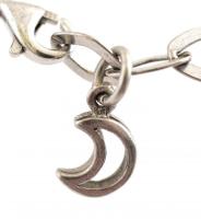 Ezüst(Ag) csillagos, holdas karkötő, jelzett, h: 17 cm, nettó: 7,2 g