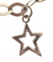 Ezüst(Ag) csillagos, holdas karkötő, jelzett, h: 17 cm, nettó: 7,2 g