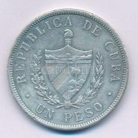 Kuba 1933. 1P Ag T:2 Cuba 1933. 1 Peso Ag C:XF Krause KM#15.2