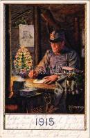 A K.u.K. hadsereg katonája 1915 karácsonyán / WWI Soldier of the Austro-Hungarian K.u.K. Army, Christmas s: Kuderna + K.u.K. Infanterieregiment No. 25. 8. Feldkompagnie Tábori postahivatal 107