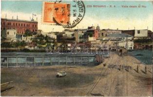 1908 Rosario, Vista desde el Rio / riverside, street view. Edicion Z. Fumagalli. TCV card (EK)