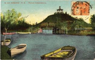 1908 Rosario, Parque Indipendencia / park, boats. Edicion Z. Fumagalli. TCV card (EB)