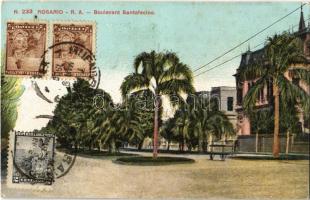1908 Rosario, Boulevard Santafecino / street view. Edicion Z. Fumagalli. TCV card (fl)