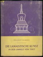Siegbert Hummel: Die Lamaistische Kunst in der Umwelt von Tibet. Leipzig,1955,Otto Harrassowitz. Német nyelven. Fekete-fehér és 3 színes képpel, és egy kihajtható térképpel illusztrált. Kiadói félvászon-kötés, kiadói kopott, javított papír védőborítóban.