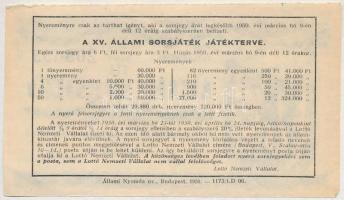 Budapest 1950. "Állami Sorsjegy" fél sorsjegy T:II ly