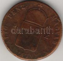 1849N.B. 3Kr Szabads. veret T:3/4