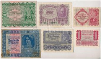 Ausztria 1922. 1K-1000K (6xklf) T:I-III Austria 1922. 1 Krone-1000 Kronen (6xdiff) C:UNC-F