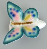 Lepkés porcelán párologtató, kézzel festett, azonosítatlan jelzéssel, kis repedéssel, 13x12 cm