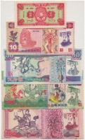 Kína 18db rizsjegy, több klf + 5xklf égetési pénz T:I China 18pcs of rice coupons, more diff + 5xdiff hell banknotes C:UNC
