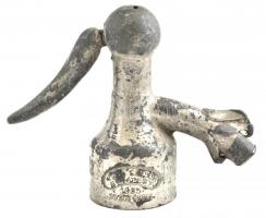 1935 'Megváltó Gyógyszertár, Magyargencs/Vető Sándor, Bp', feliratú fém szódásüvegfej,  ...