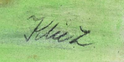 Klie Z jelzéssel: Szélfútta fék. Kréta, papír, üvegezett keretben, 39×29 cm