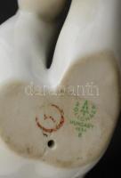 Hollóházi női akt, kézzel festett, jelzett, hibátlan, 13x22 cm