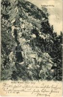 1904 Hohe Wand, Springelsteig / mountain, hikers (EK)