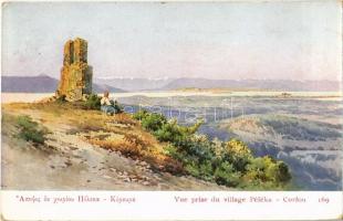 Corfu, Corfou, Kerkyra; Vue prise du village Péléka / village of Pelekas s: Angelos Giallinas (Rb)